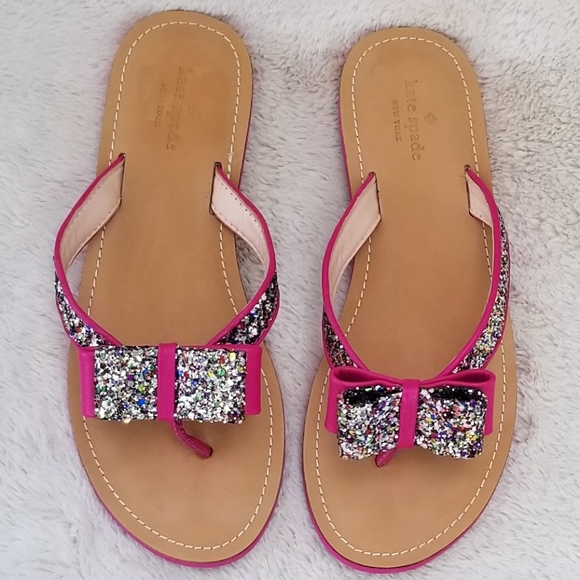 Kate Spade glitter bow sandals - Picture 2 of 5